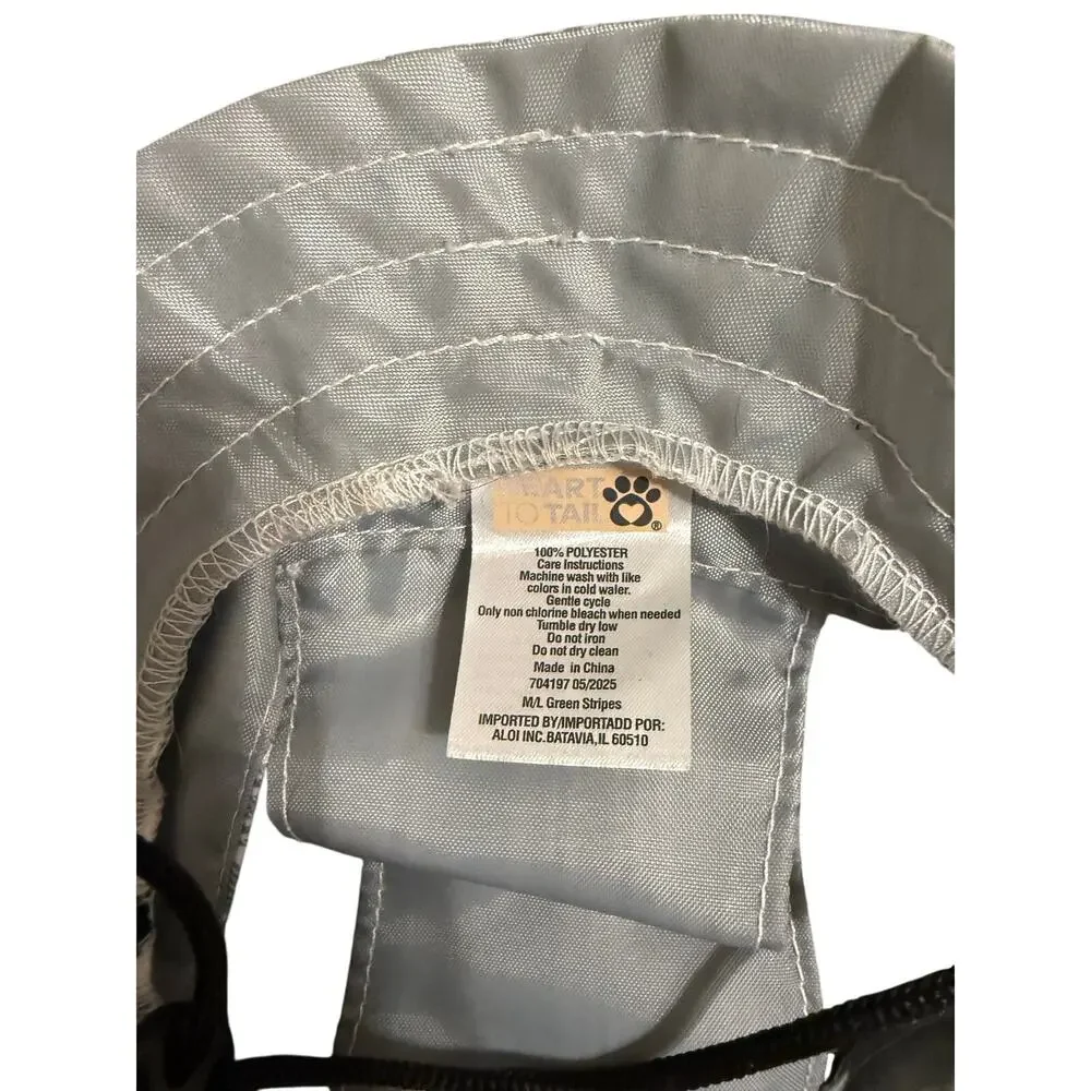 Heart to Tail Adjustable Blue Stripe Dog Hat -Size M/L